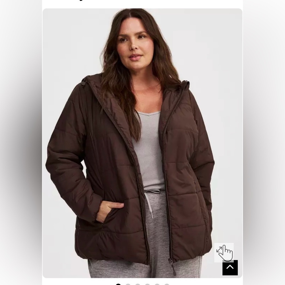 Torrid Brown Hooded puffer